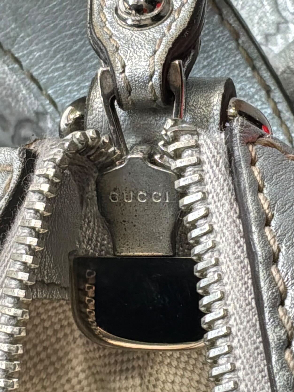 Gucci Monogram Metallic Hobo Bag