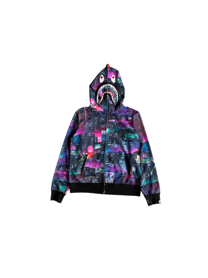 Bape Neon Tokyo Shark Full Zip Hoodie