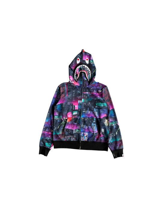 Bape Neon Tokyo Shark Full Zip Hoodie