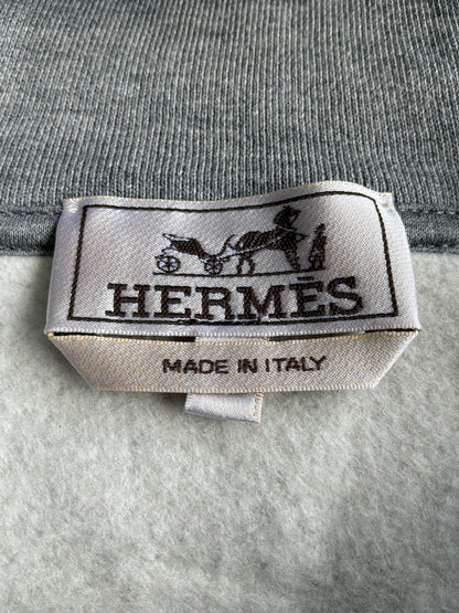 Hermes Leather Patch Pullover Hoodie