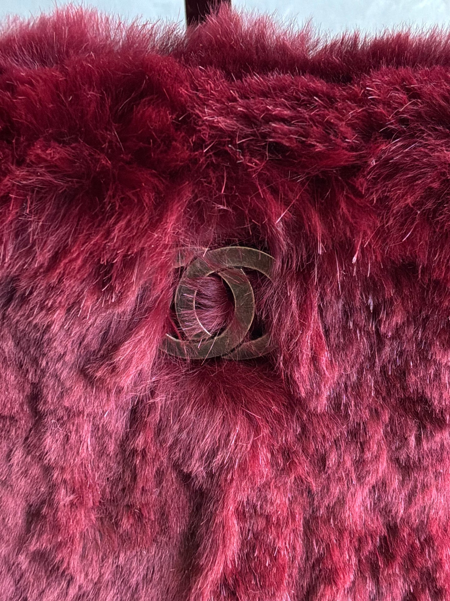 Chanel Vintage Rabbit Fur Shoulder Bag