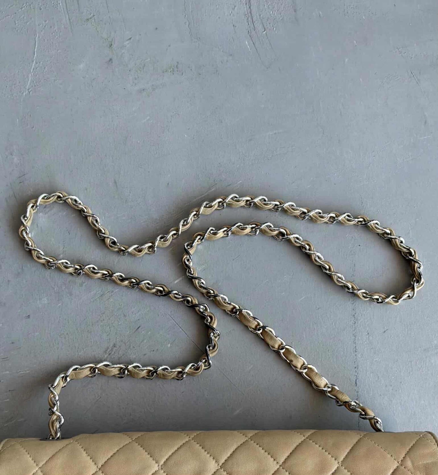 Chanel Classic Medium Single Flap Beige Crossbody Bag