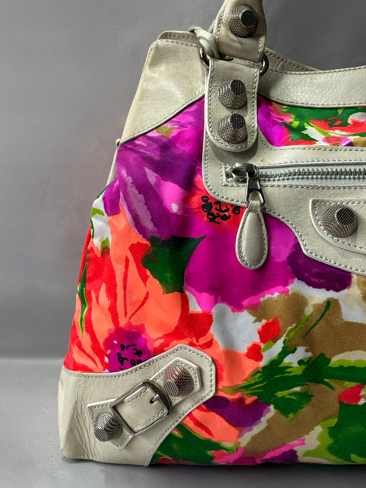 Balenciaga Mid Day Floral Giant 21 Lambskin Bag