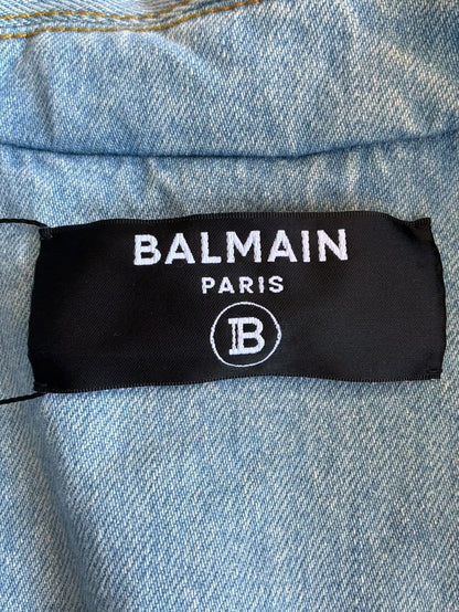 Balmain Womens Crop Denim Jacket