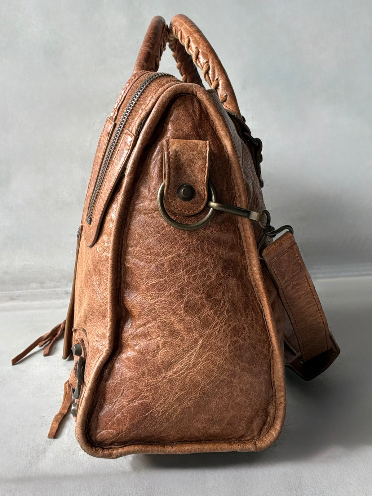 Balenciaga Classic City Rust Brown on Brass Lambskin Bag