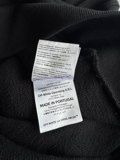 Off White Diagonal Stripe Zip Hoodie