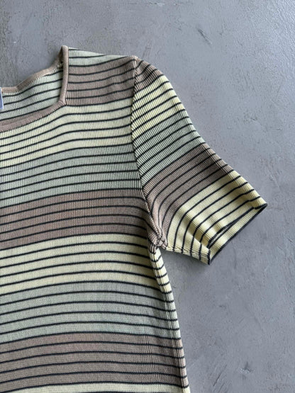 Chanel Pastel Stripe Square Neck Top