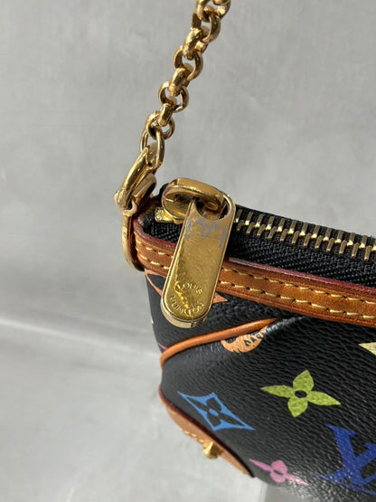 Louis Vuitton X Murakami Black Multicolor Mini Pochette