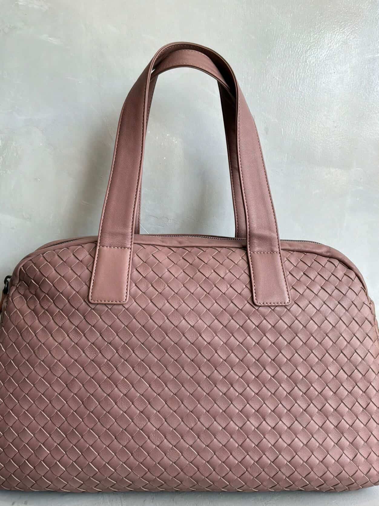 Bottega Veneta Mauve Intrecciato Boston Bag