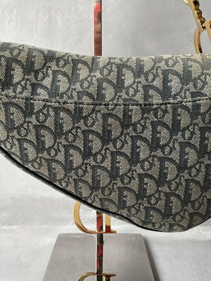 Dior Denim Monogram Saddle Bag