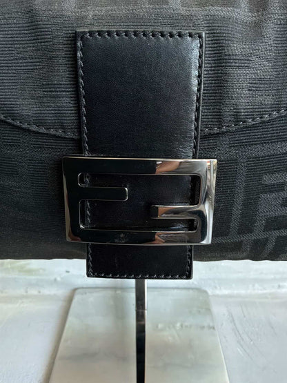 Fendi Black Monogram Baguette Bag