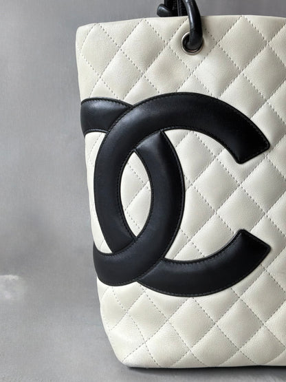 Chanel Cambon Ligne White & Black Small Tote Bag