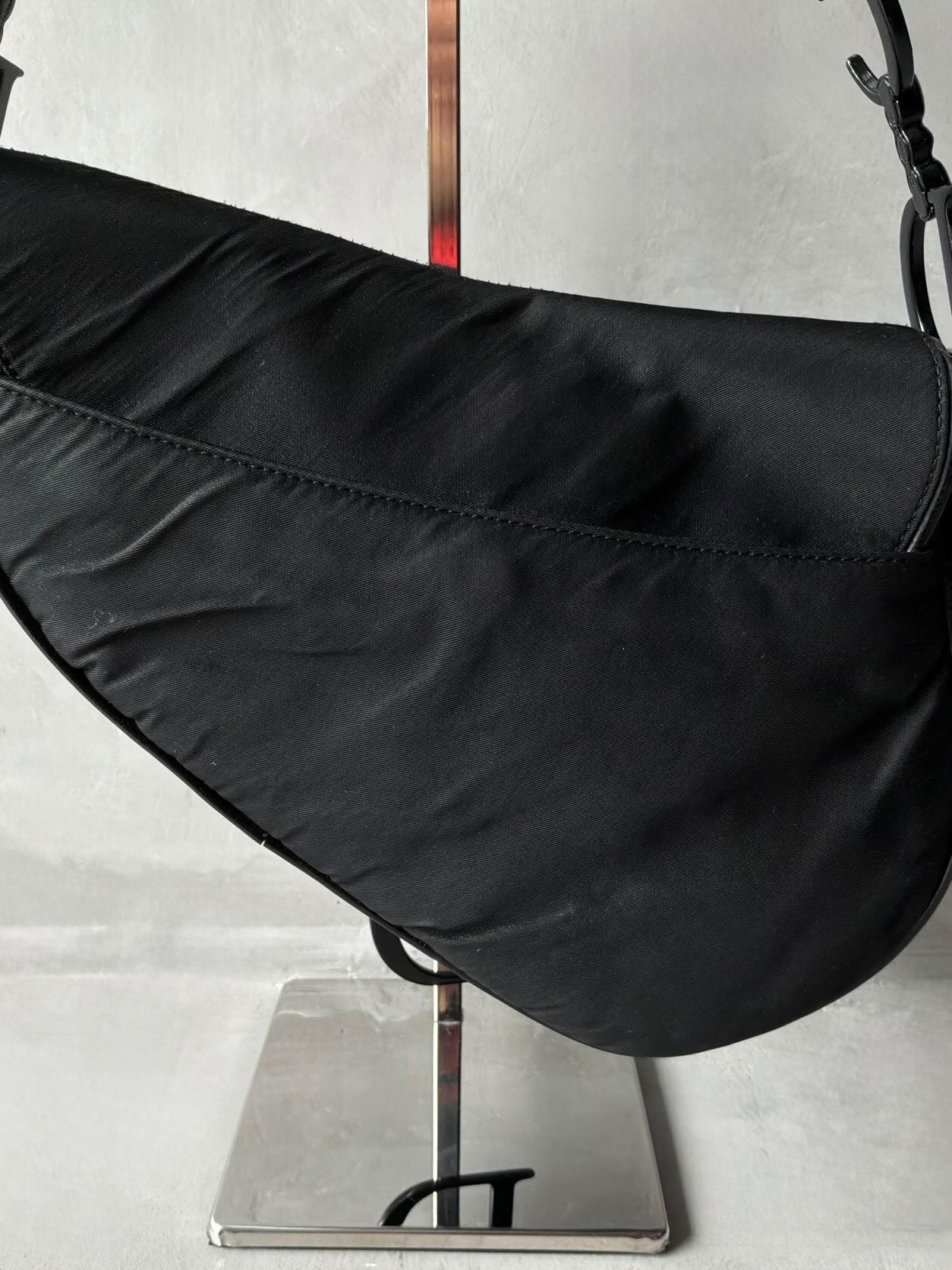 Dior Black Nylon Saddle Bag