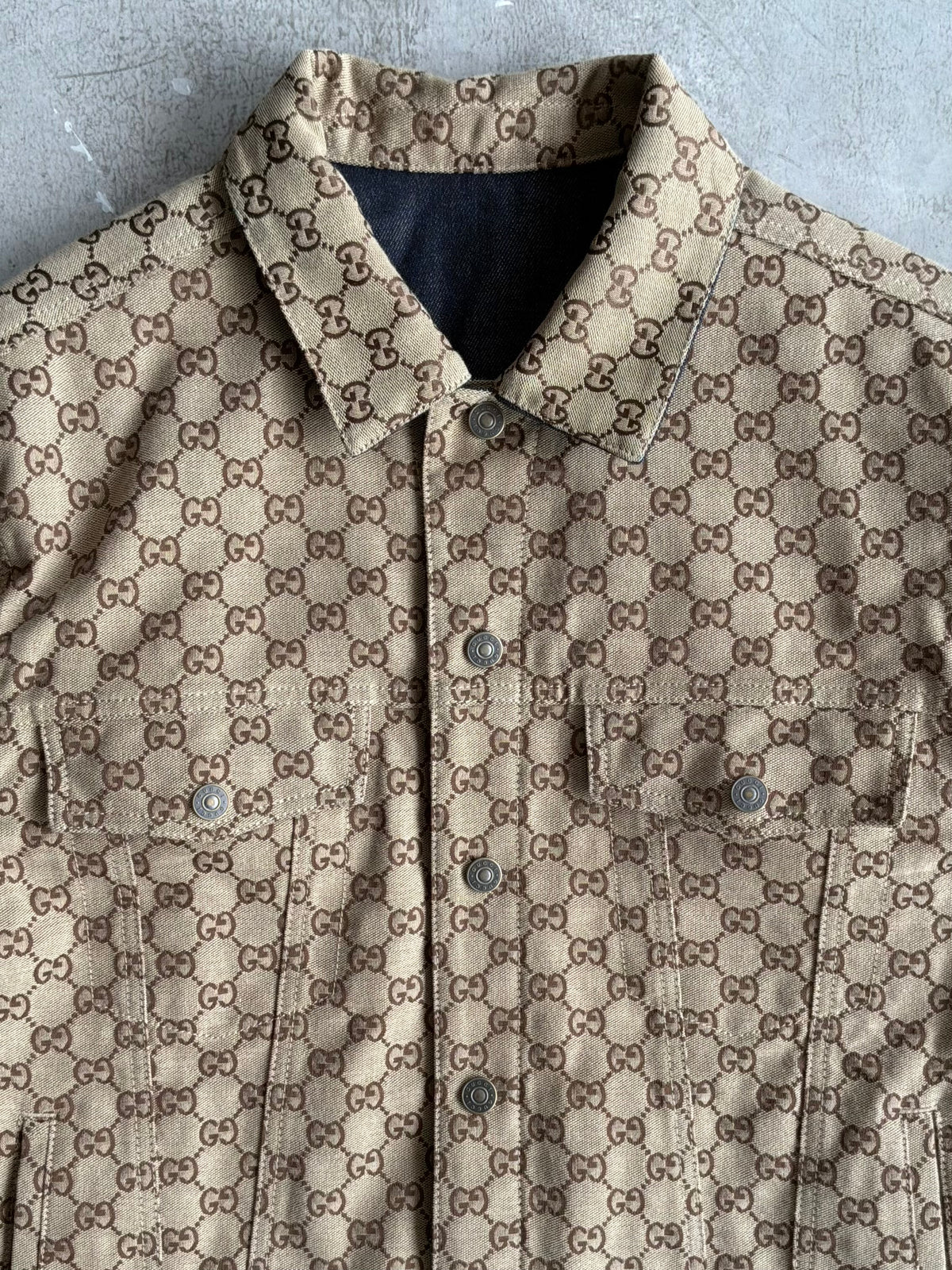 Gucci Monogram Reversible Denim Jacket