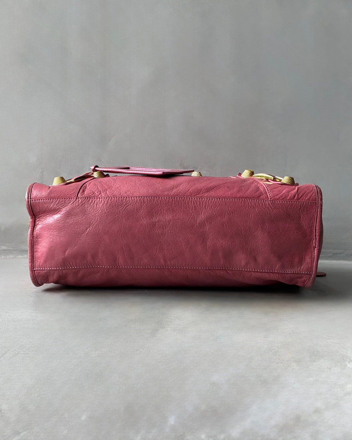 Balenciaga Classic City Pink on Gold Giant 21 Lambskin Bag