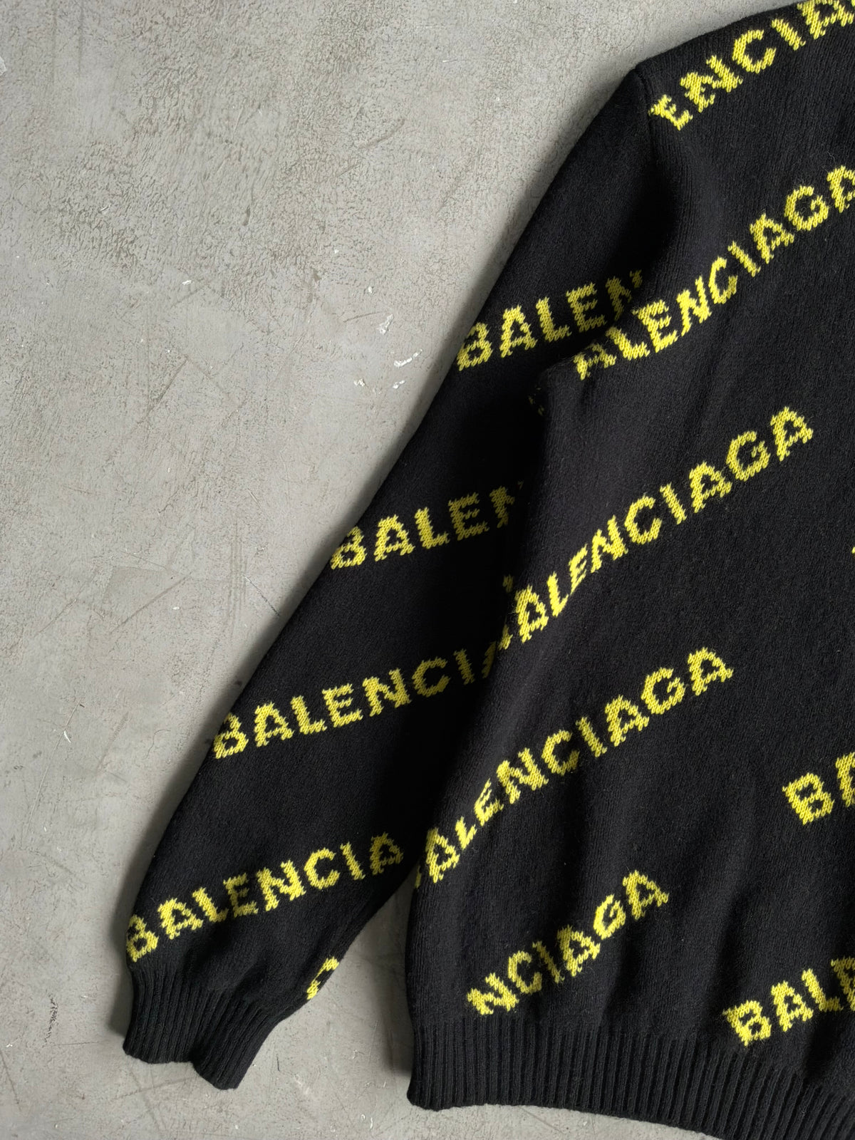Balenciaga All Over Print Knit Crewneck