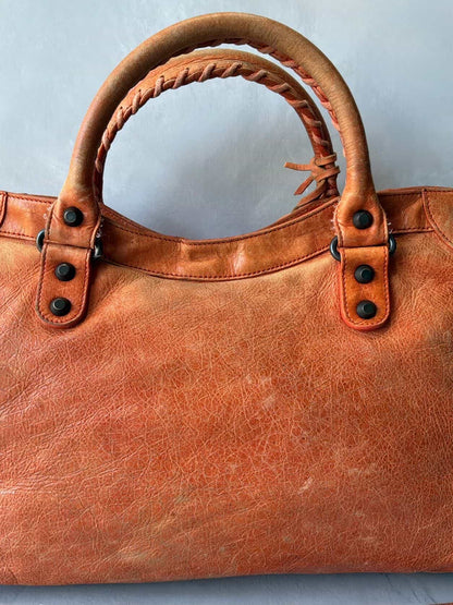 Balenciaga Classic City Orange Lambskin Bag