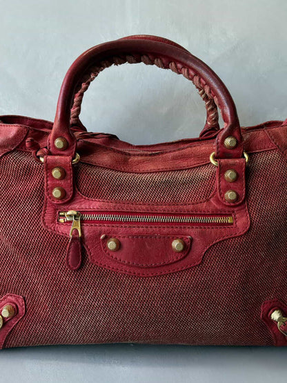 Balenciaga Classic City Mesh Red Bag