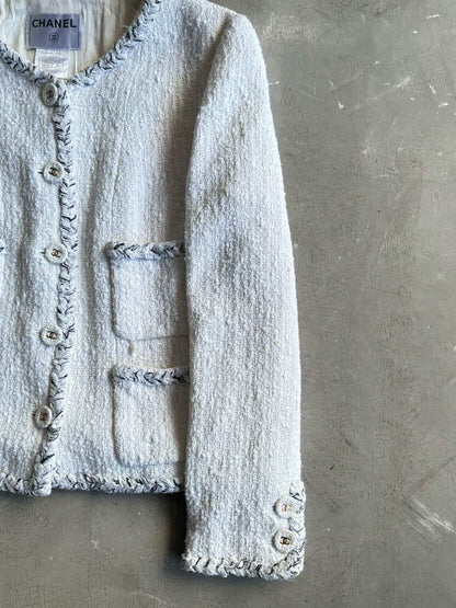 2007 Chanel White & Gold Tweed Blazer