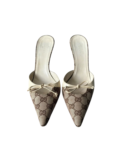 Gucci Monogram Kitten Heels