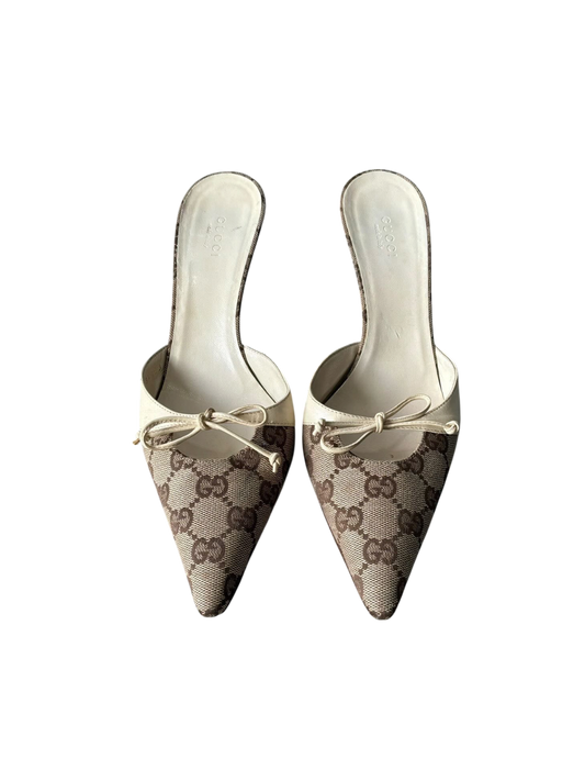 Gucci Monogram Kitten Heels