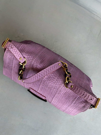 Fendi Python Leather Large Mamma Baguette Bag