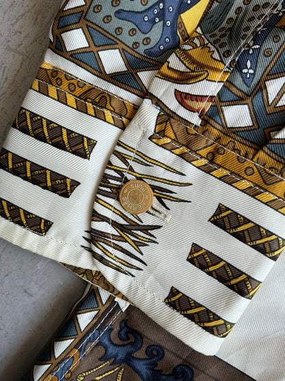 90s Hermes Tarof Motif Silk Shirt
