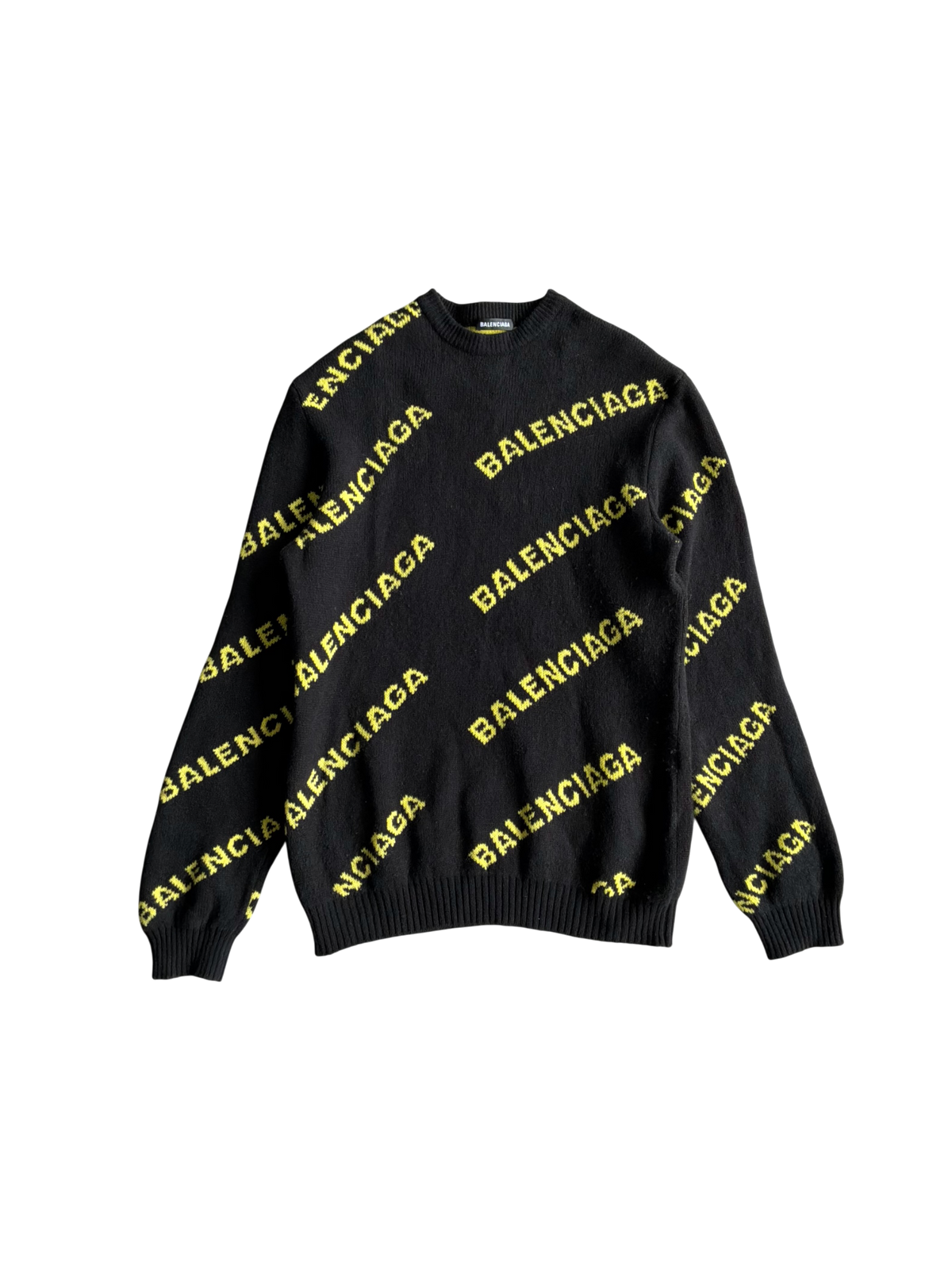 Balenciaga All Over Print Knit Crewneck