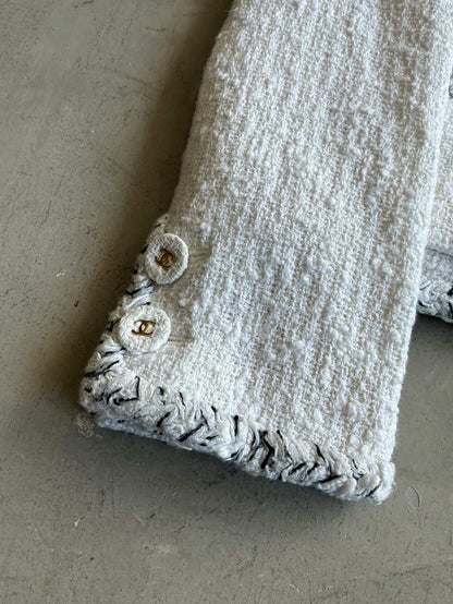 2007 Chanel White & Gold Tweed Blazer