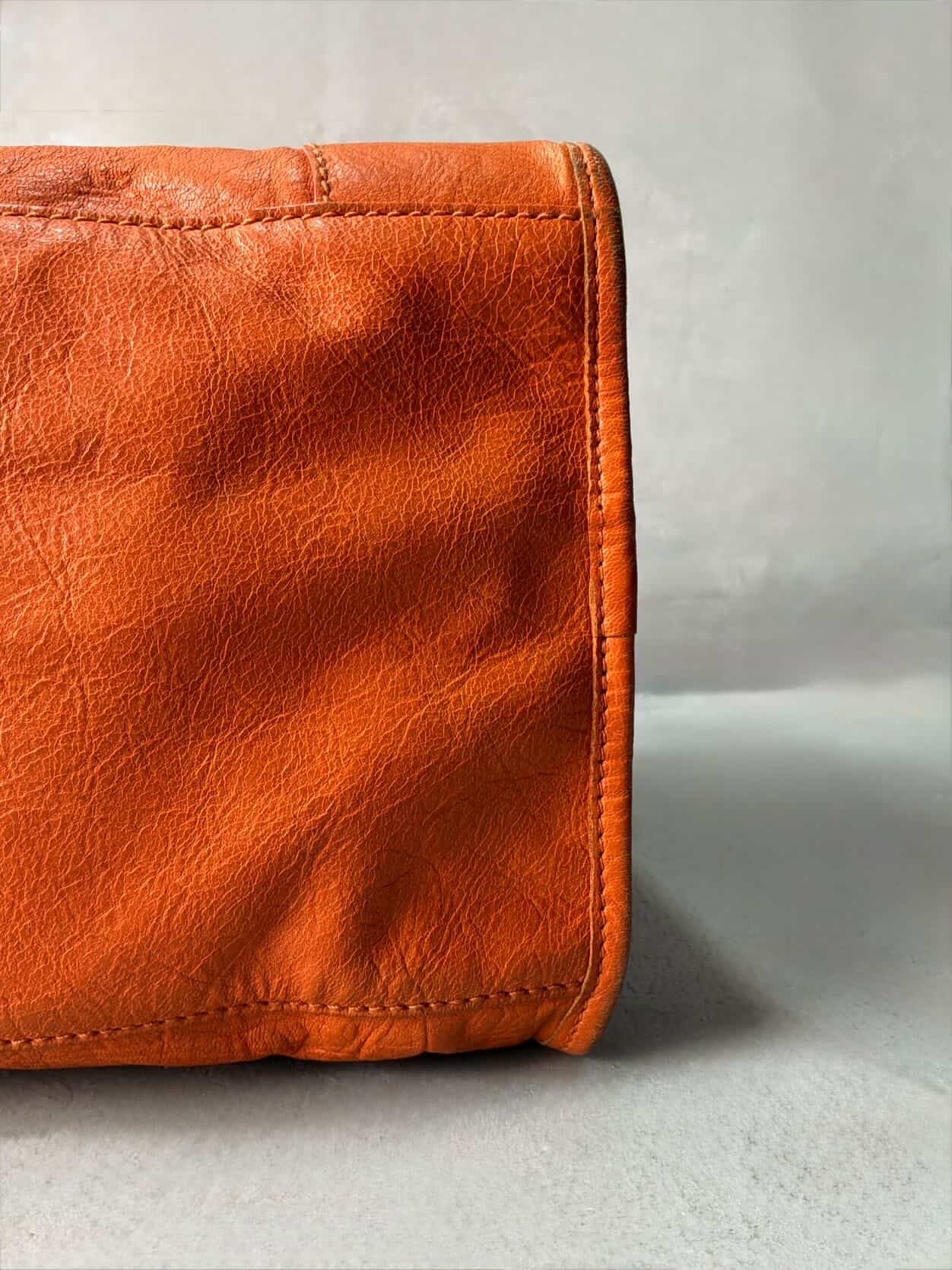 Balenciaga City Part Time Giant 12 Orange Lambskin Bag
