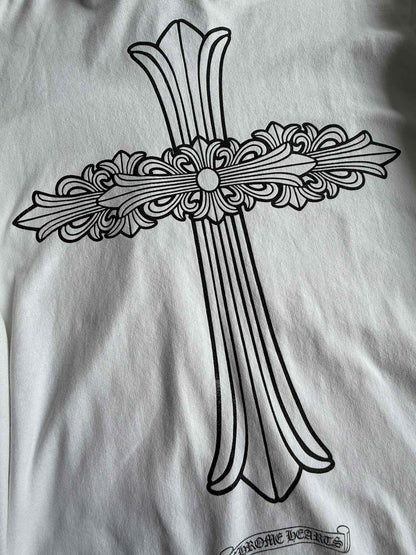 Chrome Hearts White Cross Zip Hoodie