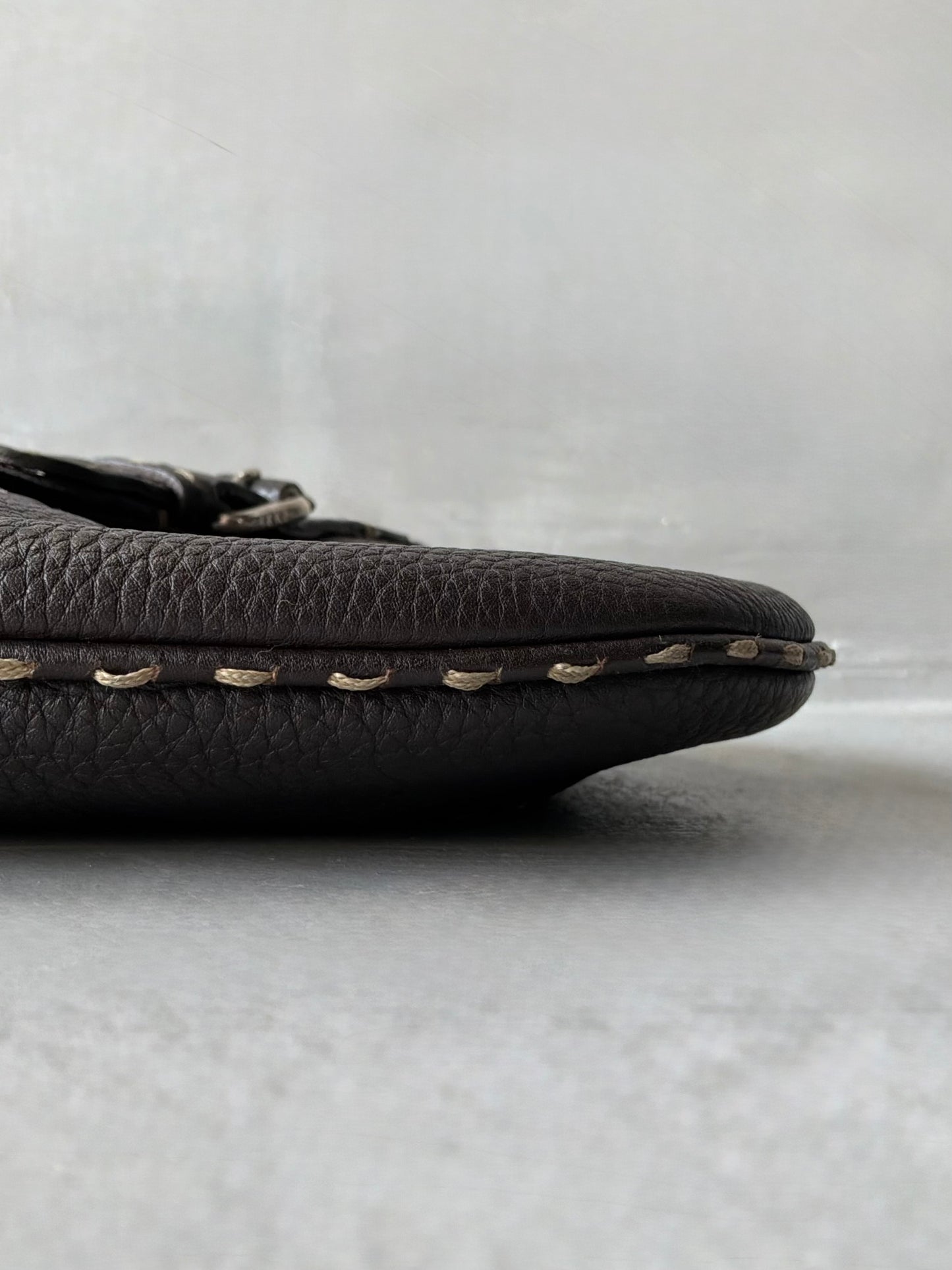 Fendi Selleria Brown Leather Hobo Bag