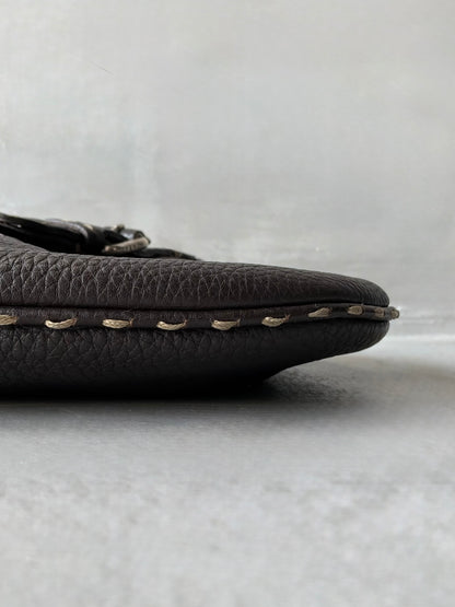 Fendi Selleria Brown Leather Hobo Bag
