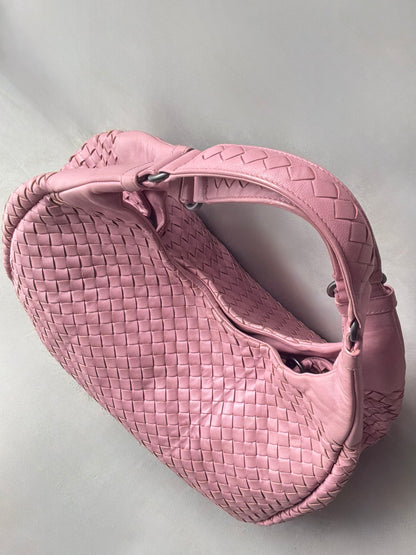 Bottega Veneta Pink Campana Intrecciato Hobo Bag