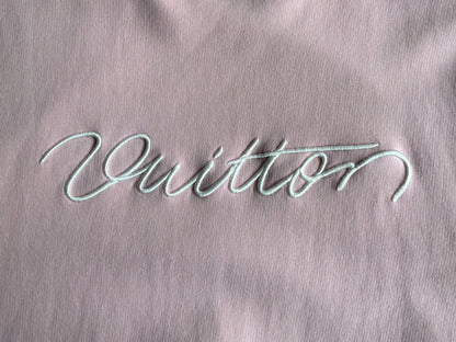 Louis Vuitton Embroidered Cursive Print Crewneck