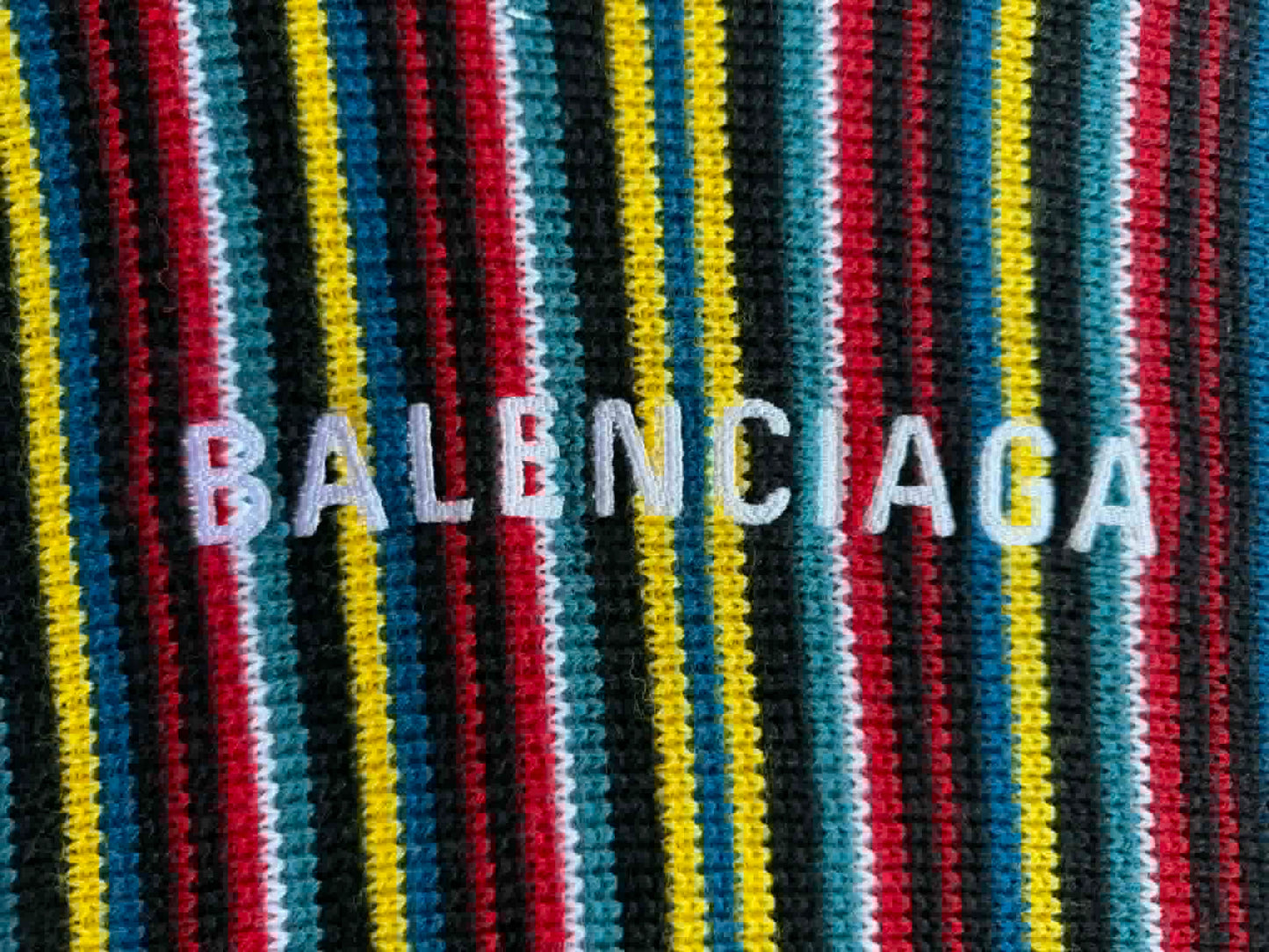 Balenciaga Multicolor Striped Logo Sweater