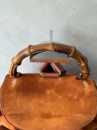 2000’s Gucci Suede Bamboo Backpack