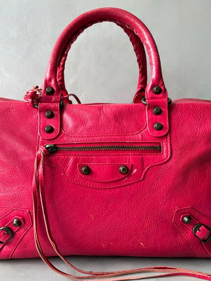 Balenciaga Large Twiggy Red Lambskin Bag