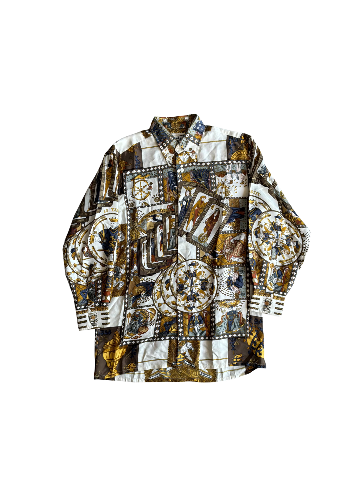 90s Hermes Tarof Motif Silk Shirt