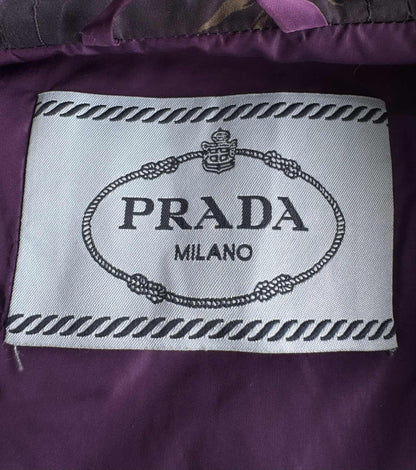 Prada Nylon Flower Monogram Zip Up Hoodie