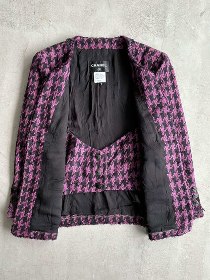 2009 Chanel Purple & Black Tweed Blazer