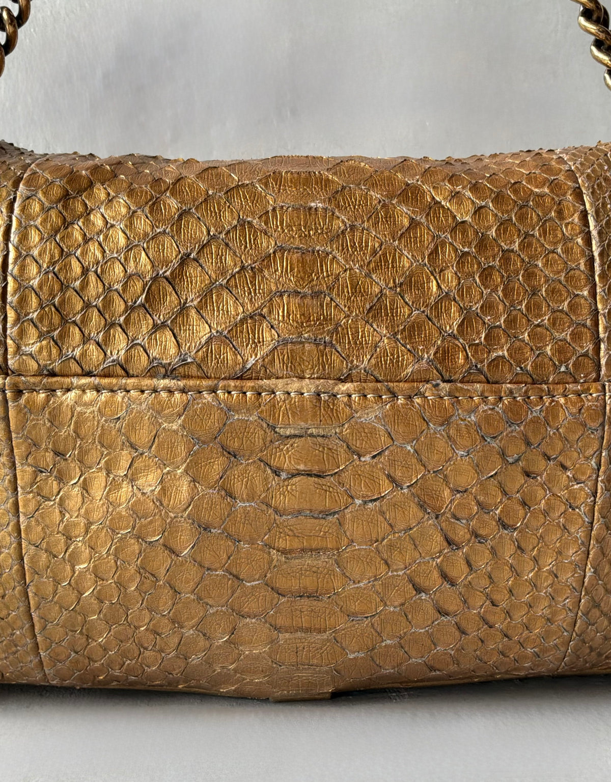 Chanel Gold Python Shiva Flap Bag