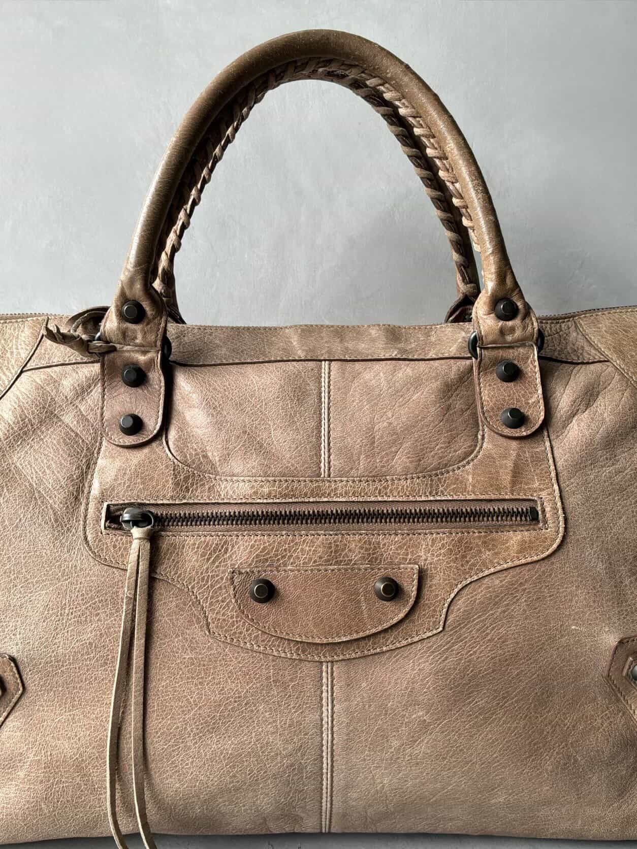 Balenciaga City Work Light Brown Lambskin Bag