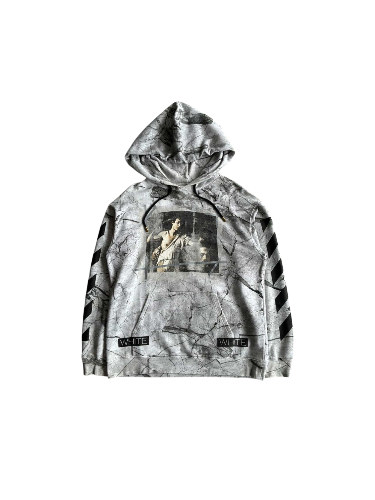 Off White Caravaggio Marble Print Hoodie