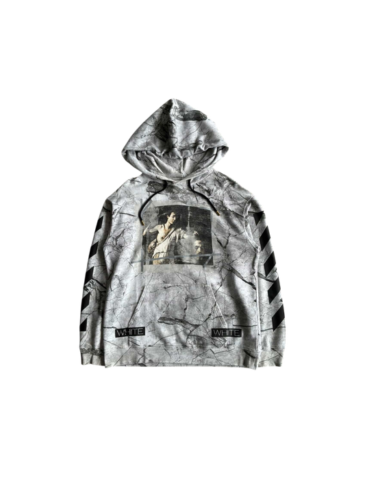 Off White Caravaggio Marble Print Hoodie