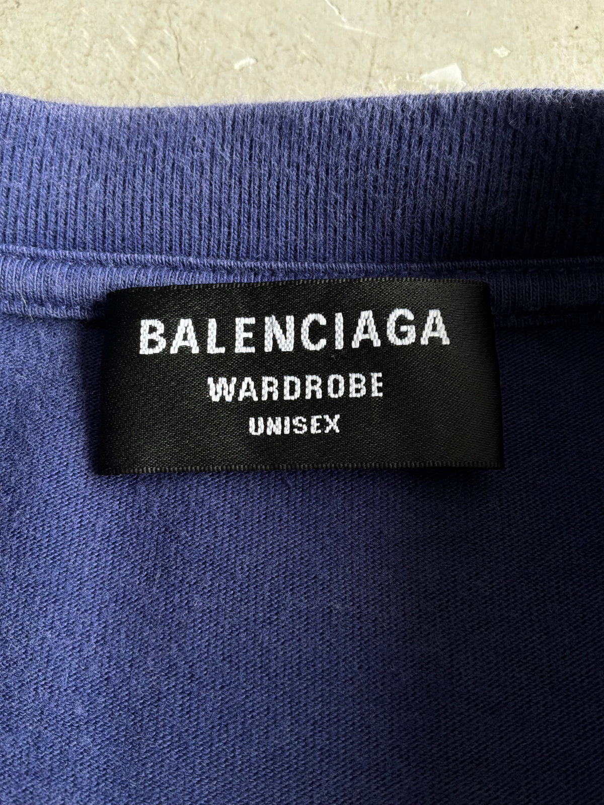 Balenciaga Script Mullet Blue Tee
