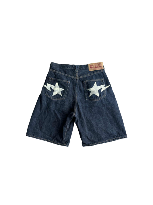 Bape Sta Camou Denim Shorts