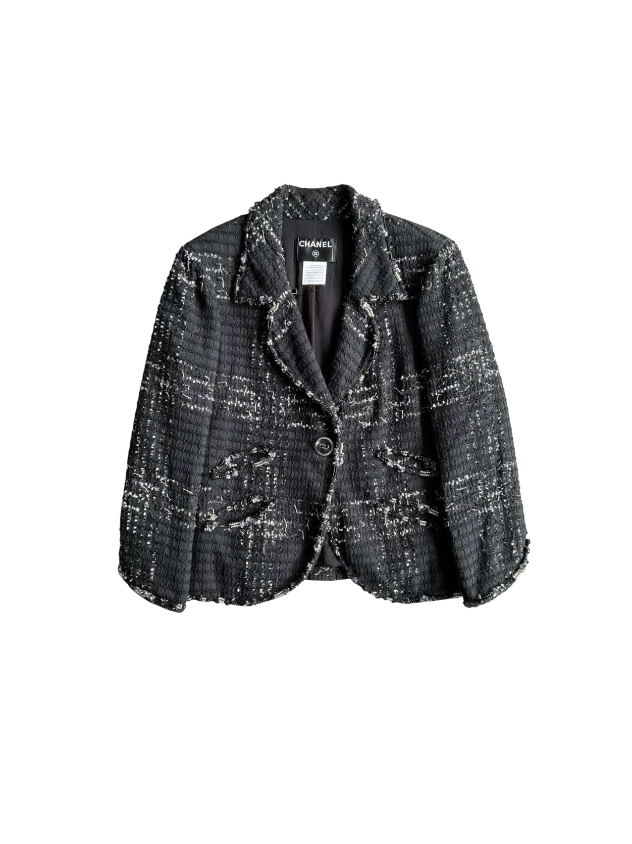 2008 Chanel Black Tweed Blazer