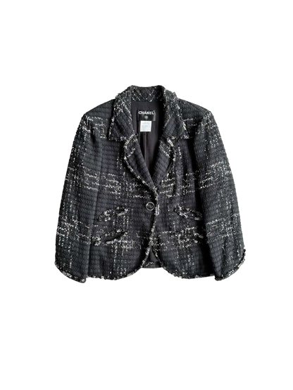 2008 Chanel Black Tweed Blazer