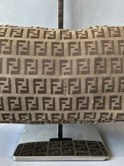 Fendi Zucchino Double Flap Baguette Bag